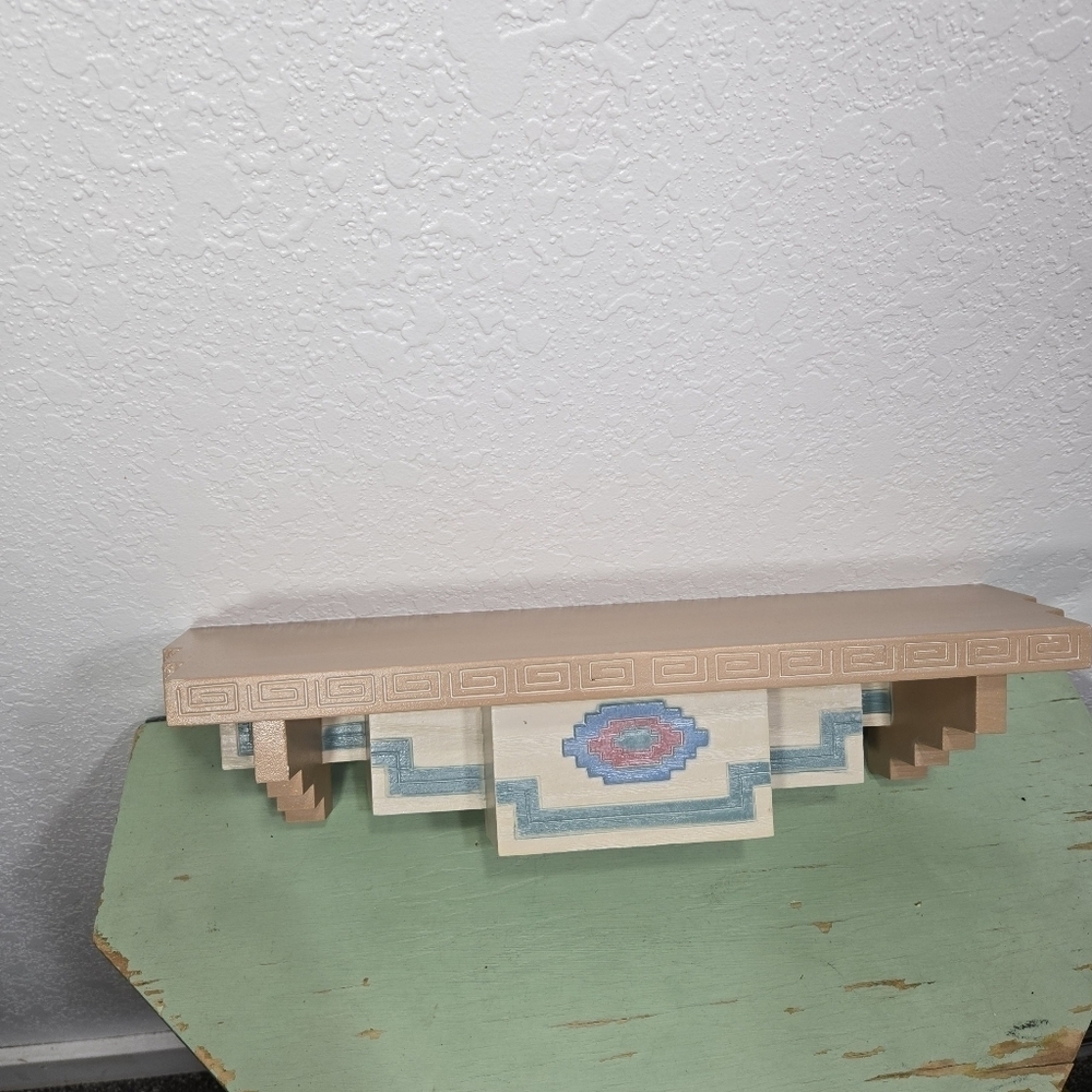 Southwestern Burwood 90s Plastic Decor Set - Wall Shelf, Sconces, Wall Pockets - Picture 2 of 9
